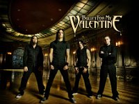 Bullet For My Valentine  Matt Tuck, Michael Paget, and Michael Thomas wearing black chucks on a poster.